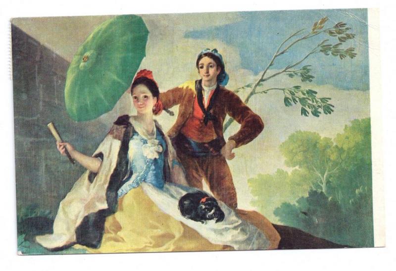 Goya El Quitasol Parasol Museo Del Prado 4X6 Art Postcard