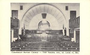 St Louis MO Carondolet Baptist Church Interior~Organ~Grand Piano~Hymn Board 1956 