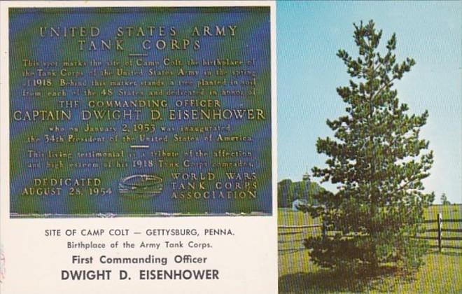 Military Memorial U S Army Tank Corps Camp Colt Gettysburg Pennsylvania Dwigh...