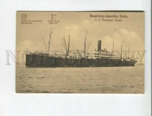 472998 Germany steamship line Hamburg America ship President Grant Vintage