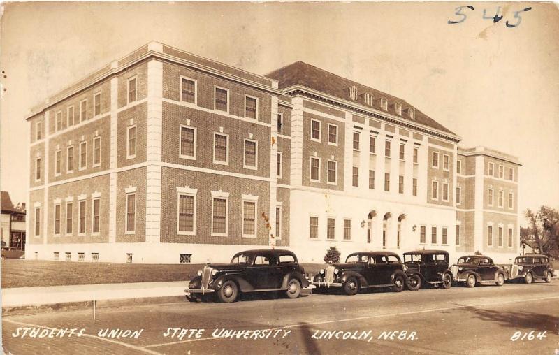 B32/ Lincoln Nebraska University Ne Real Photo RPPC Postcard 1942 Student Union