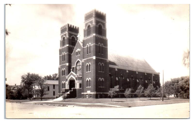 RPPC St. Mary's Catholic Church, Tracy, MN Real Photo Postcard