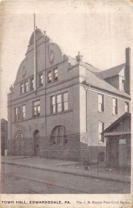 H2/ Edwardsdale Pennsylvania Postcard c1910 Town Hall Hatton