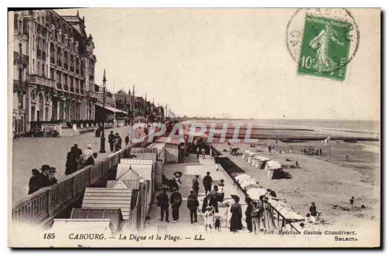 Old Postcard Cabourg Beach and La Digue