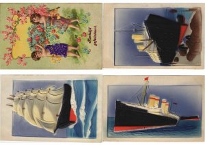 EMBOSSED GREETINGS with BETTER 54 Vintage Postcards (L4539)