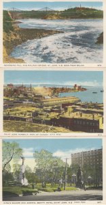 Saint St John Canada Railway Harbour Hotel 3x Brunswick Postcard s