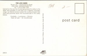 Historic Log Cabin Restaurant Holyoke Massachusetts Chrome Postcard 