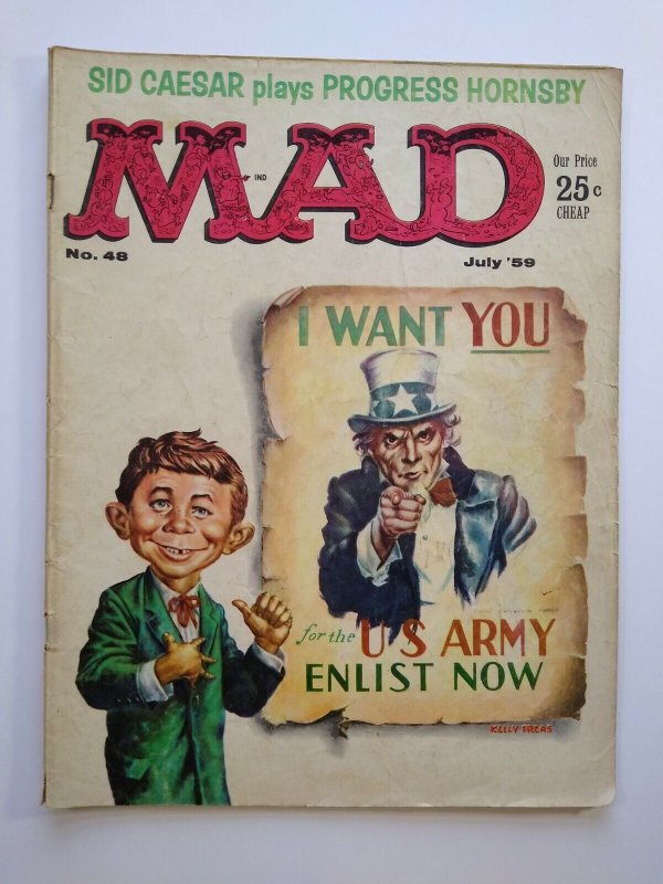 MAD Magazine July 1959 No 48 Sid Caesar US Army Wants You Uncle Sam Comic Strip