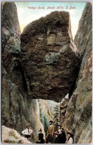 1910's Wedge Rock Black Hills South Dakota SD Posted Rock Formation Postcard
