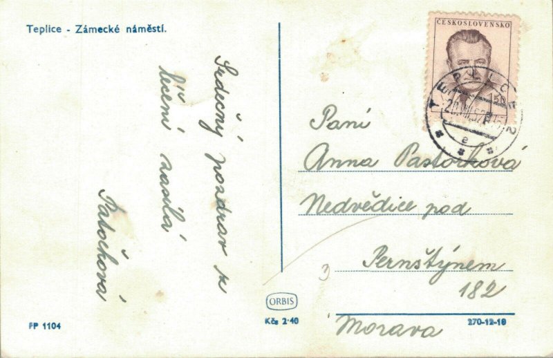 Czech Republic Teplice Zámecké Námêstí RPPC 03.31