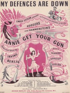 My Defences Are Down Annie Get Your Gun 1950s Sheet Music