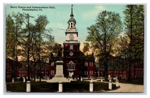 Barry Statue Independence Hall Philadelphia Pennsylvania PA UNP DB Postcard N20