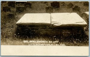 LITTLE COMPTON RI COL BENJ.AMIN CHURCH AD. 1717 ANTIQUE REAL PHOTO POSTCARD RPPC