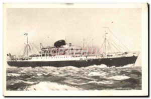 Postcard Old Ship Boat Caledonian Tahitian of the Compagnie des Messageries M...