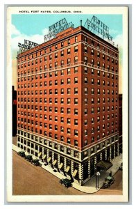 Vintage 1920's Advertising Postcard Antique Cars Hotel Fort Hayes Columbus Ohio