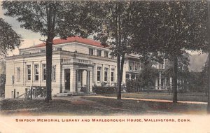 Simpson Memorial Library Marlborough Wallingford CT USA Postcard