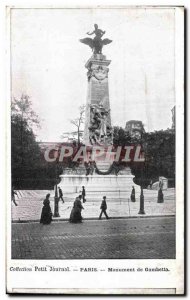 Old Postcard Paris Gambetta Monument Collection Diary