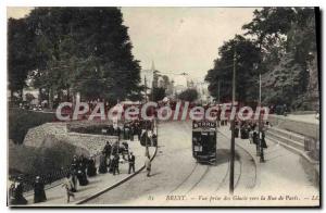 Postcard Old Brest shooting Glacis towards the Rue de Paris