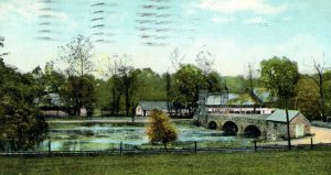 C. 1910 Bushkill Park Entrance Bridge Easton PA Vintage Postcard P218