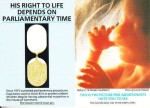 Anti Abortion Human Rights Petition Vote Parliament Voting Rare Photo Postcard