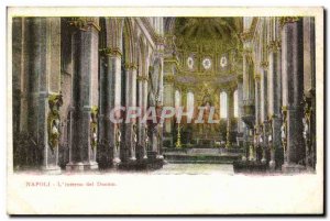 Old Postcard Napoli L & # 39Interno del Duomo