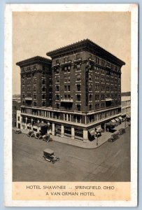 1920's VAN ORMAN HOTEL SHAWNEE SPRINGFIELD OHIO 250 ROOMS 200 BATHS POSTCARD