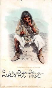 Moki Indian Cigarette Smoker Indian Postcard