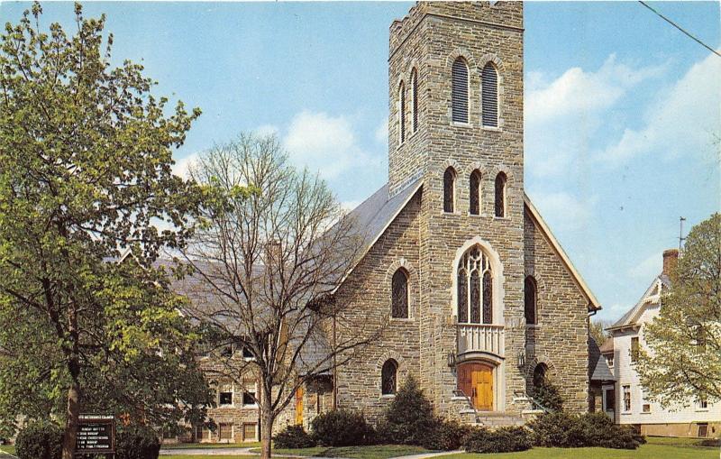 Somerville New Jersey~First Methodist Church on West High Street~1950s Postcard