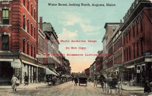 ME, Augusta, Maine, Water Street, Looking North, Business Section,Tech No A27377