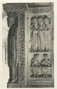 Saint-Trophime Monastery Arles pillar detail Saint Trophimus three holy mothers