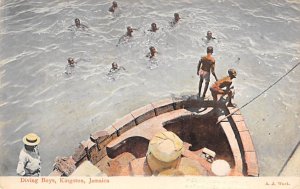 Diving Boys Kingston Jamaica Unused 