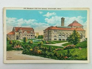 Vintage Postcard 1920s Art Museum and Art School Cincinnati OH Ohio