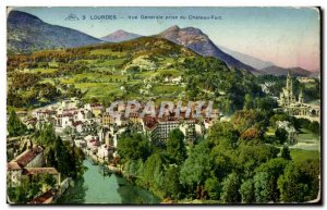 Old Postcard Lourdes Vue Generale Chateau Fort Socket