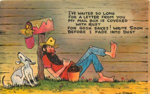 Rust Covered Mailbox Write Soon H Dean Comic Postcard