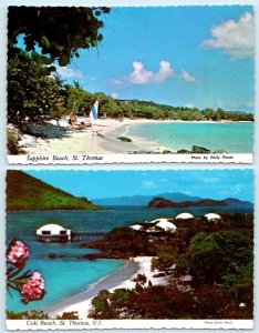 2 Postcards ST. THOMAS, Virgin Islands~ SAPPHIRE & COKI BEACH Coral World 4x6