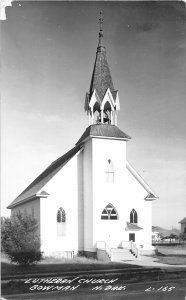 F79/ Bowman North Dakota RPPC Postcard c1940s Lutheran Church 1