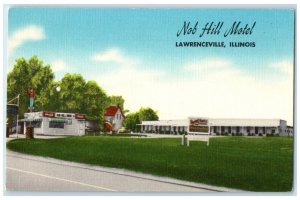 c1950's Nob Hill Motel Lawrenceville Illinois IL Vintage Unposted Postcard