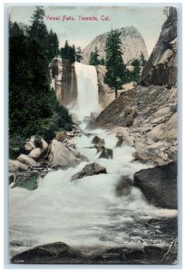 Scenic View Vernal Falls Mountain Water Stream Yosemite California CA Postcard