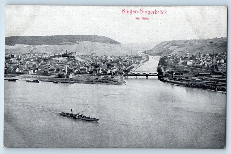 Rhineland-Palatinate Germany Postcard Bingen-Bingerbruck am Rhein c1910