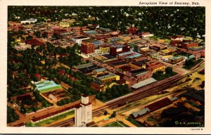 Nebraska Kearney Aeroplane View 1952 Curteich