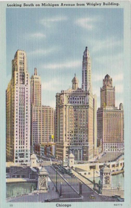 Illinois Chicago Michigan Avenue Looking South From Wrigley Building