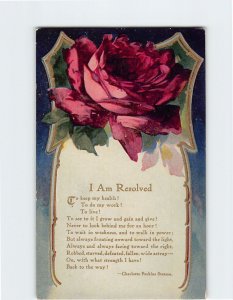Postcard Greeting Card with Quote and Rose Art Print