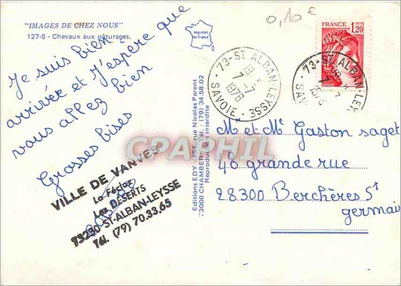 Postcard Modern Image from us horses to pastures