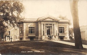 H74/ Lebanon New Hampshire RPPC Postcard c1910 Public Library Building  117