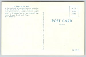 Cripple Creek District Colorado~El Paso Gold Mining Operation~1950s Postcard