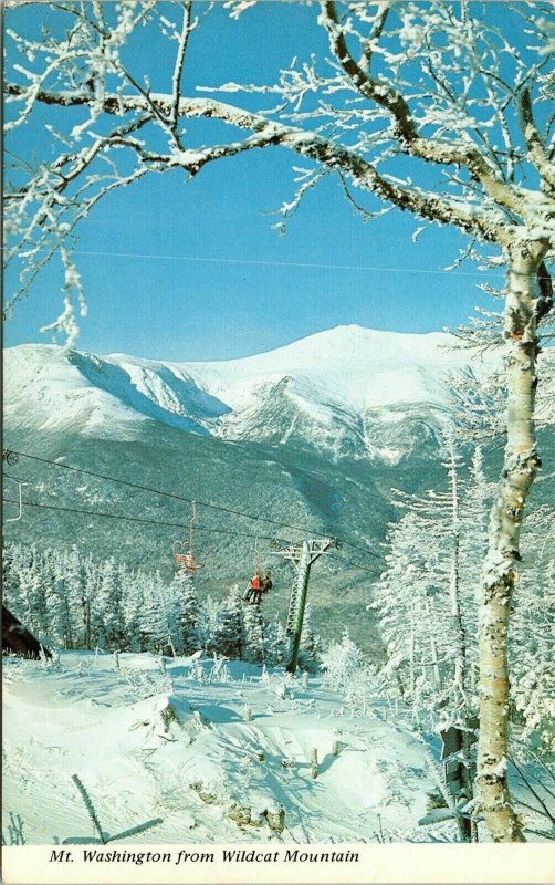 Mt Washington Wildcat Mountain Ski Scene Pinkham Notch Jackson NH Postcard VTG 