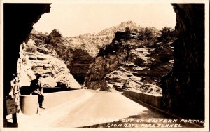 RPPC Looking From Eastern Portal, Zion National Park Tunnel Vintage Postcard M57