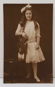 RPPC Rugen Studio Newport Rhode Island Young Girl c1908 Postcard B5