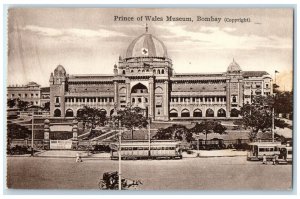 c1910 Trolley Car Prince of Wales Museum Bombay Mumbai India Unposted Postcard
