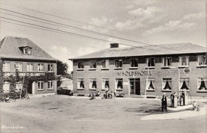 Denmark Bindslev Afholds Hotel Shell gas station motorcycles in front postcard 